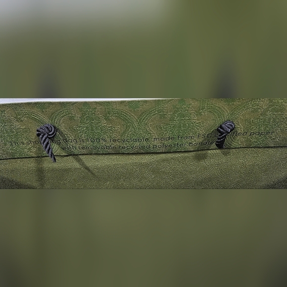 XL Huge Authentic GUCCI Empty Green Logo Textured Paper Gift Shopping Bag Tote - Picture 6 of 12